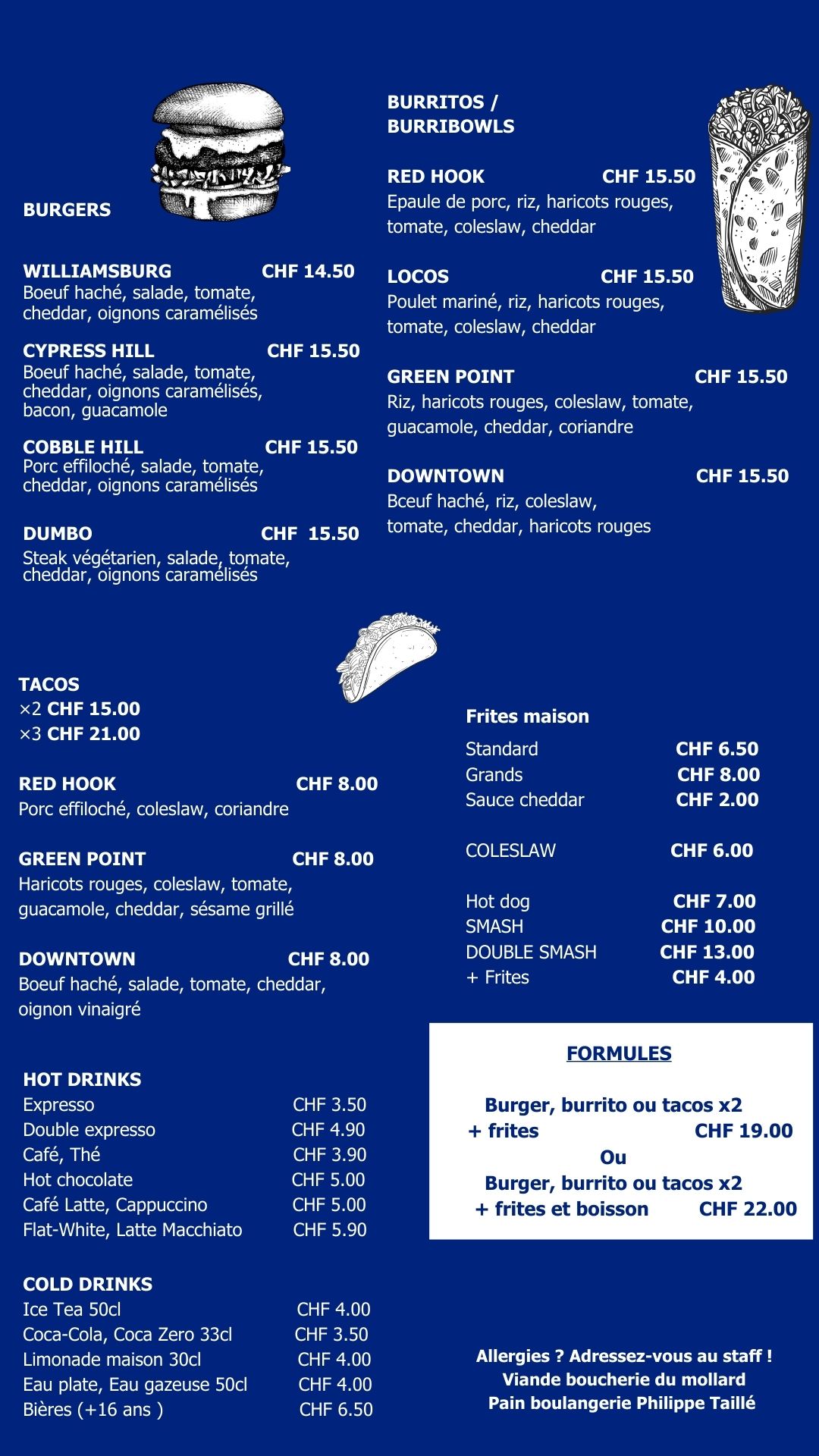 Menu Brooklyn Kitchen Geneve